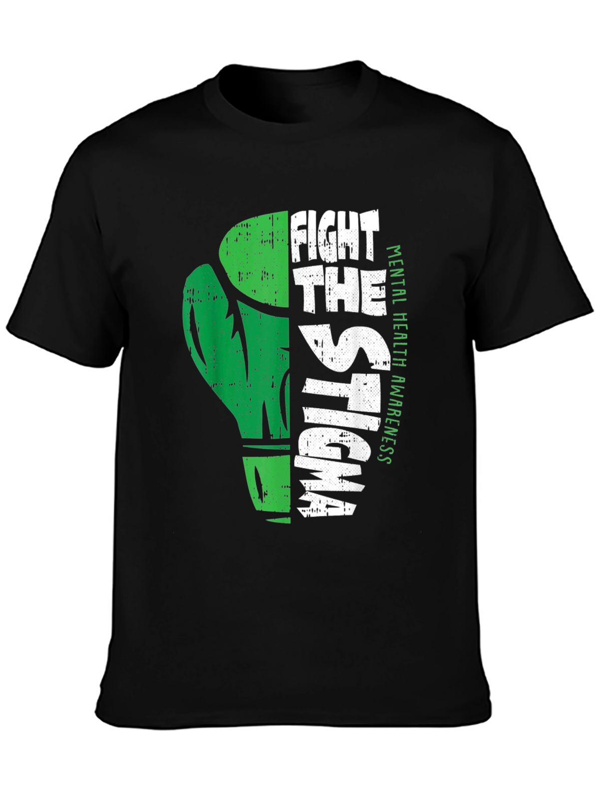 Fight The Stigma Mental Health Awareness Black T-Shirt