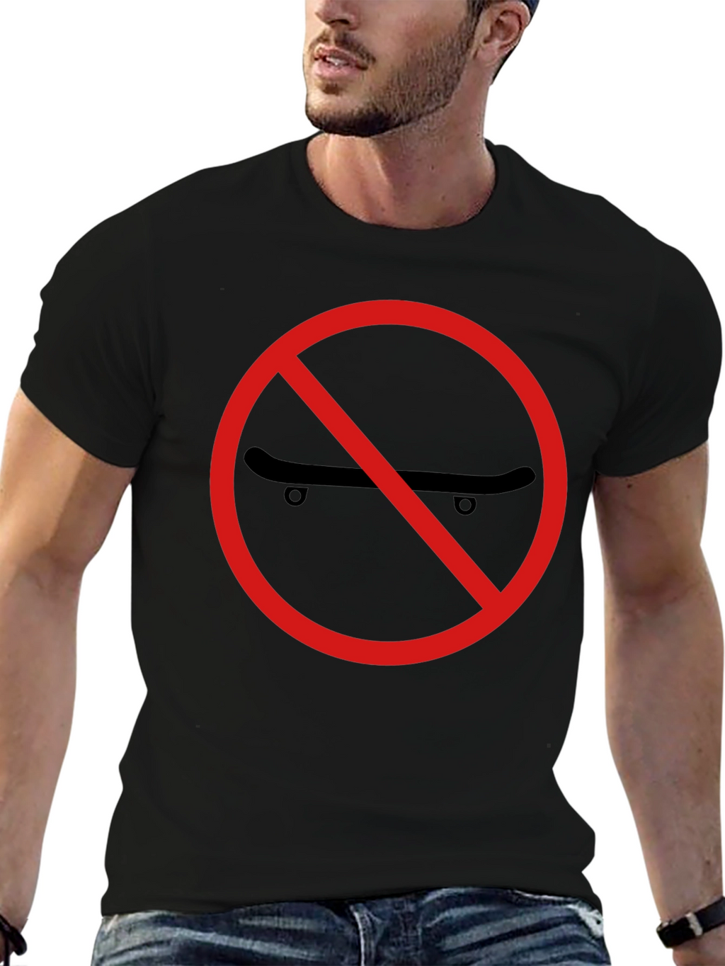 No Skateboarding Black T-Shirt