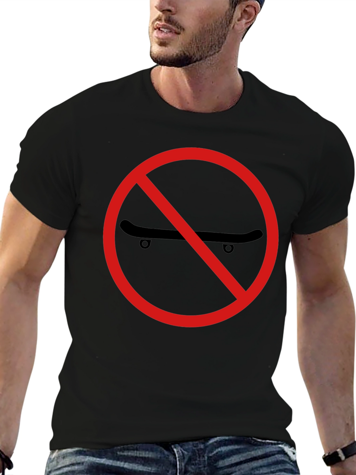No Skateboarding Black T-Shirt