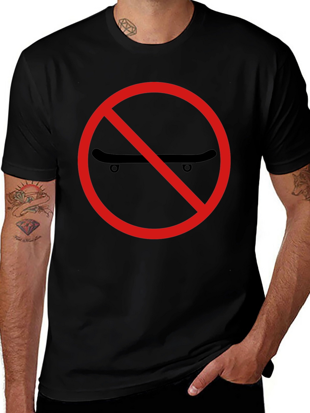 No Skateboarding Black T-Shirt