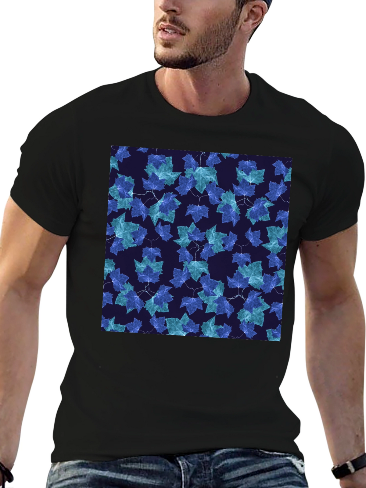 Leaf Pattern T-Shirt - Stylish Casual Wear