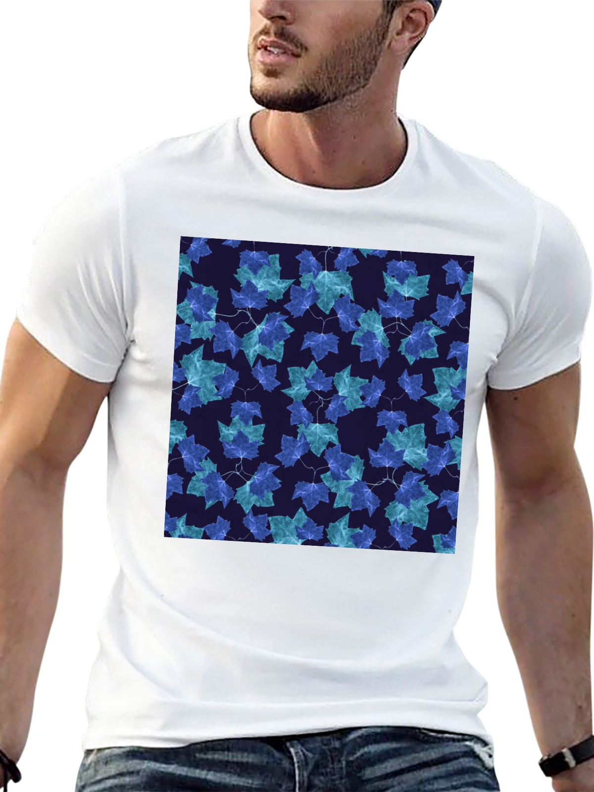 Leaf Pattern T-Shirt - Stylish Casual Wear