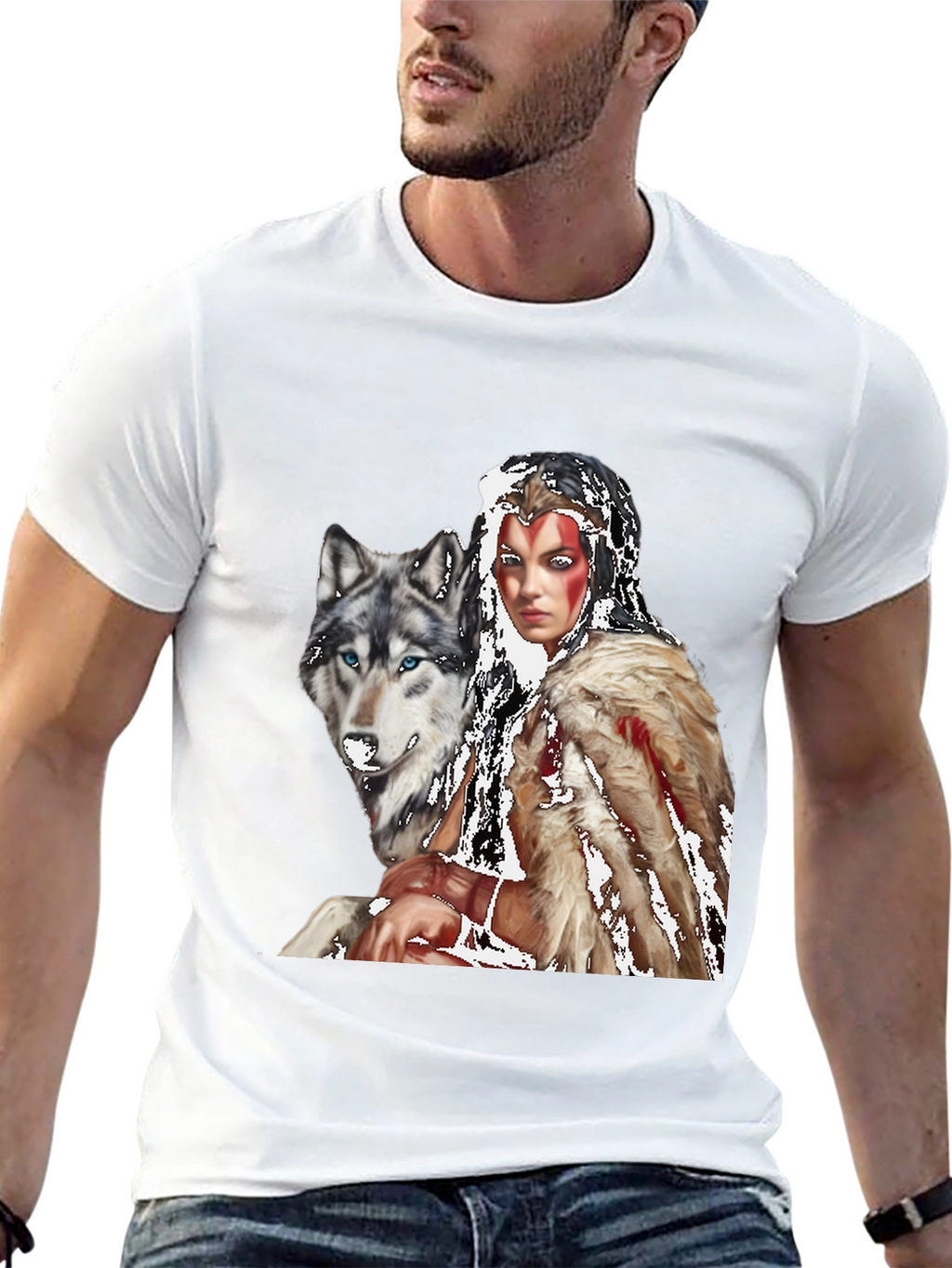 Wolf & Warrior T-Shirt - Black