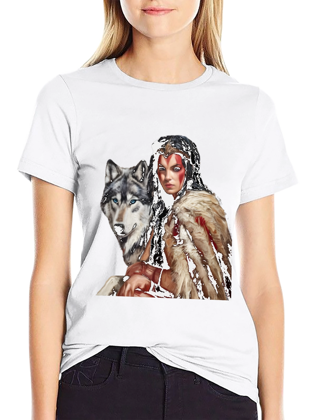 Wolf & Warrior T-Shirt - Black
