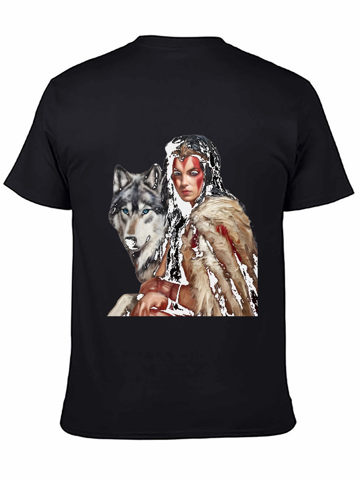 Wolf & Warrior T-Shirt - Black