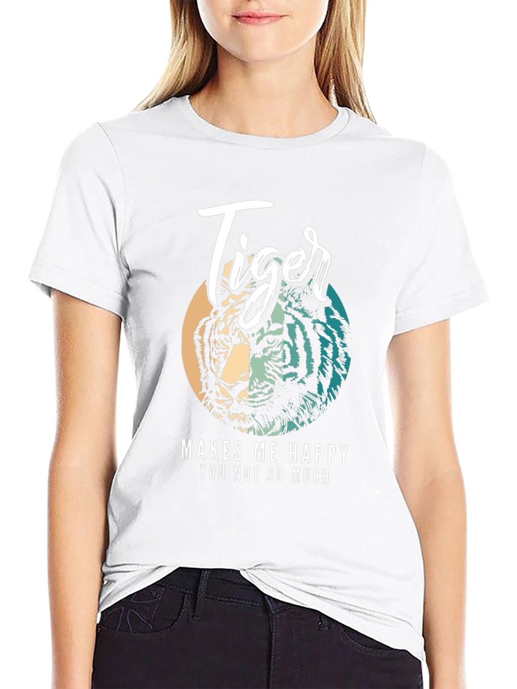 Tiger Graphic Tee - Makes Me Happy Black Shirt