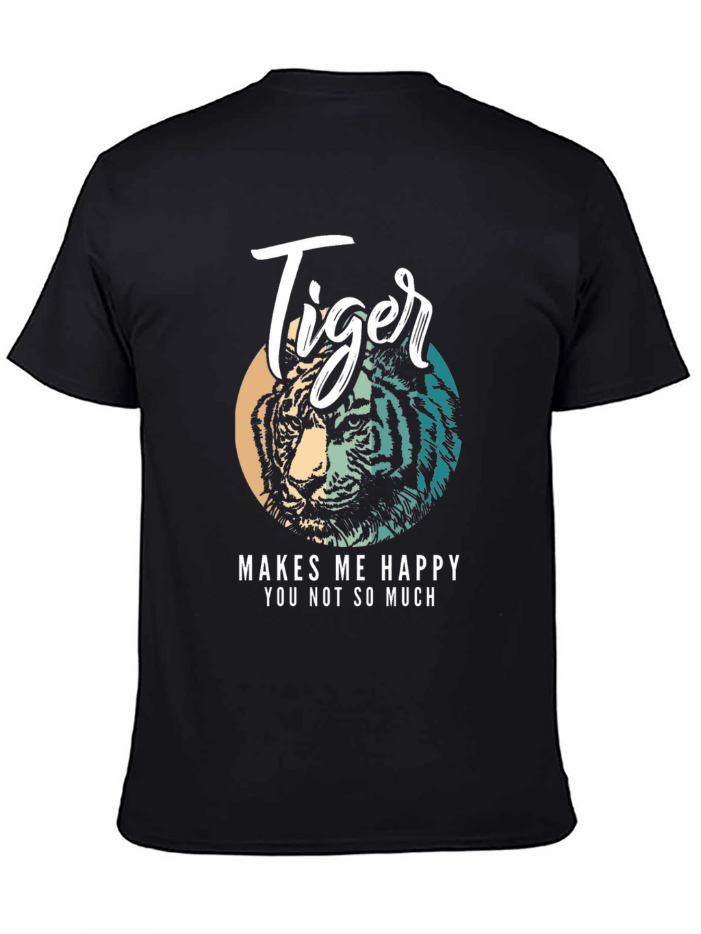 Tiger Graphic Tee - Makes Me Happy Black Shirt