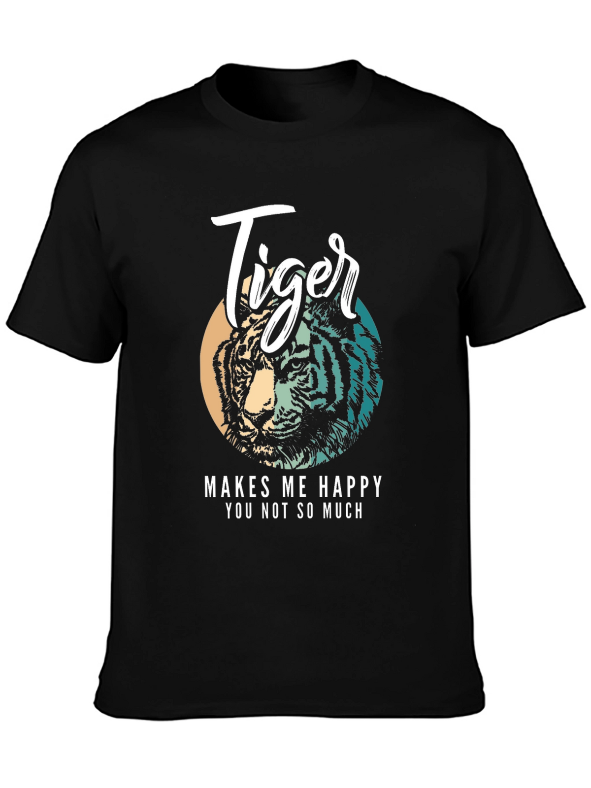 Tiger Graphic Tee - Makes Me Happy Black Shirt