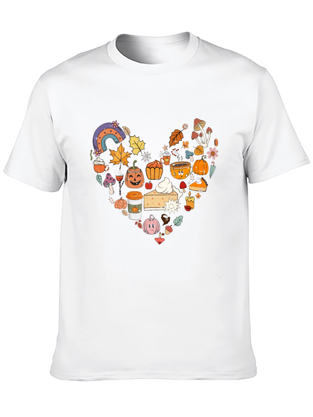 Fall Theme Heart Graphic T-Shirt