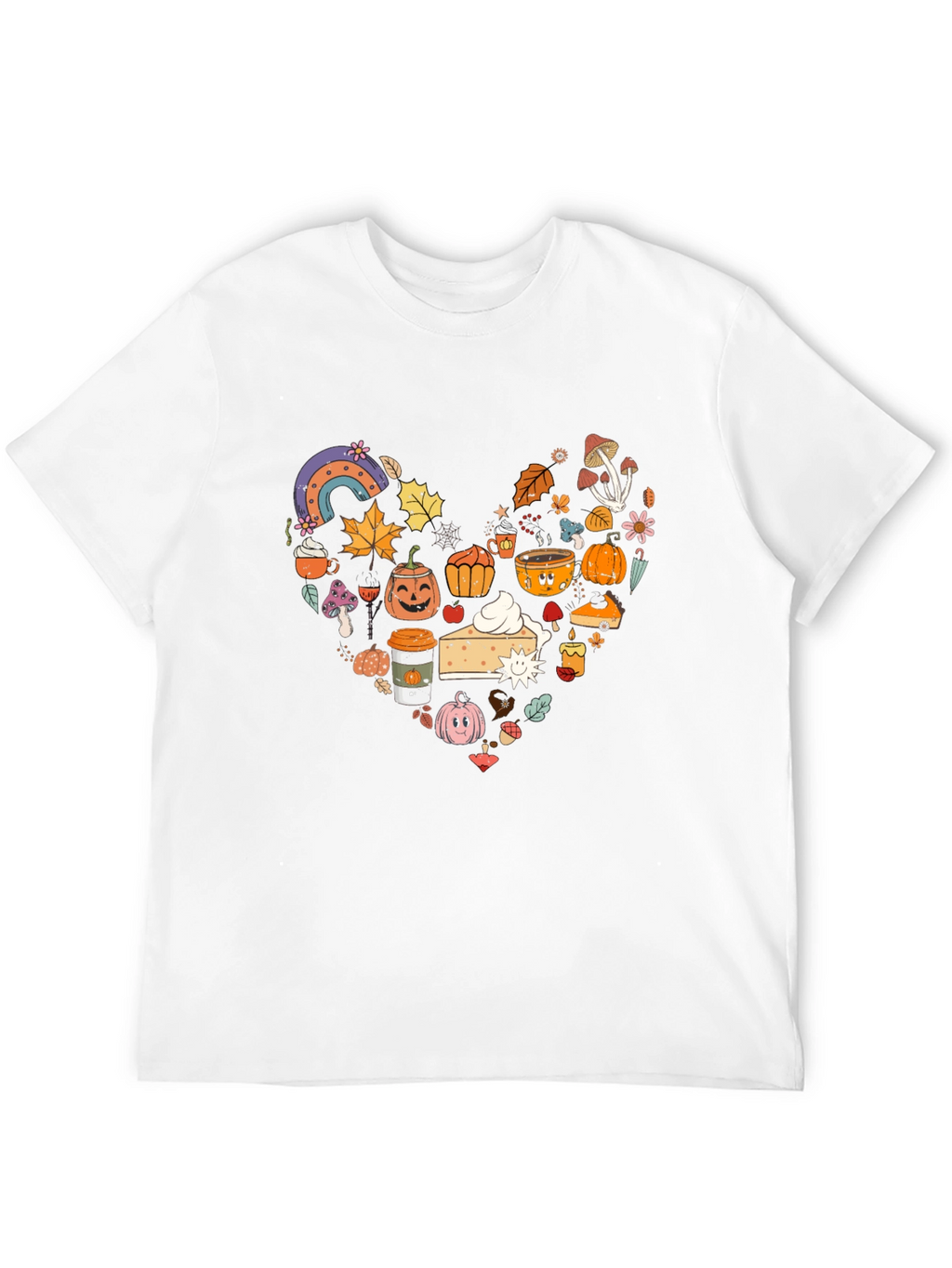 Fall Theme Heart Graphic T-Shirt