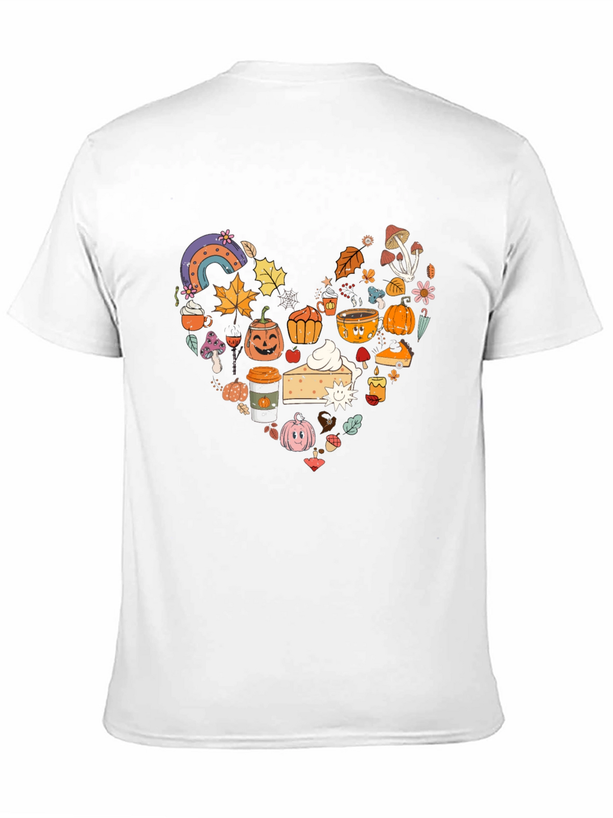 Fall Theme Heart Graphic T-Shirt