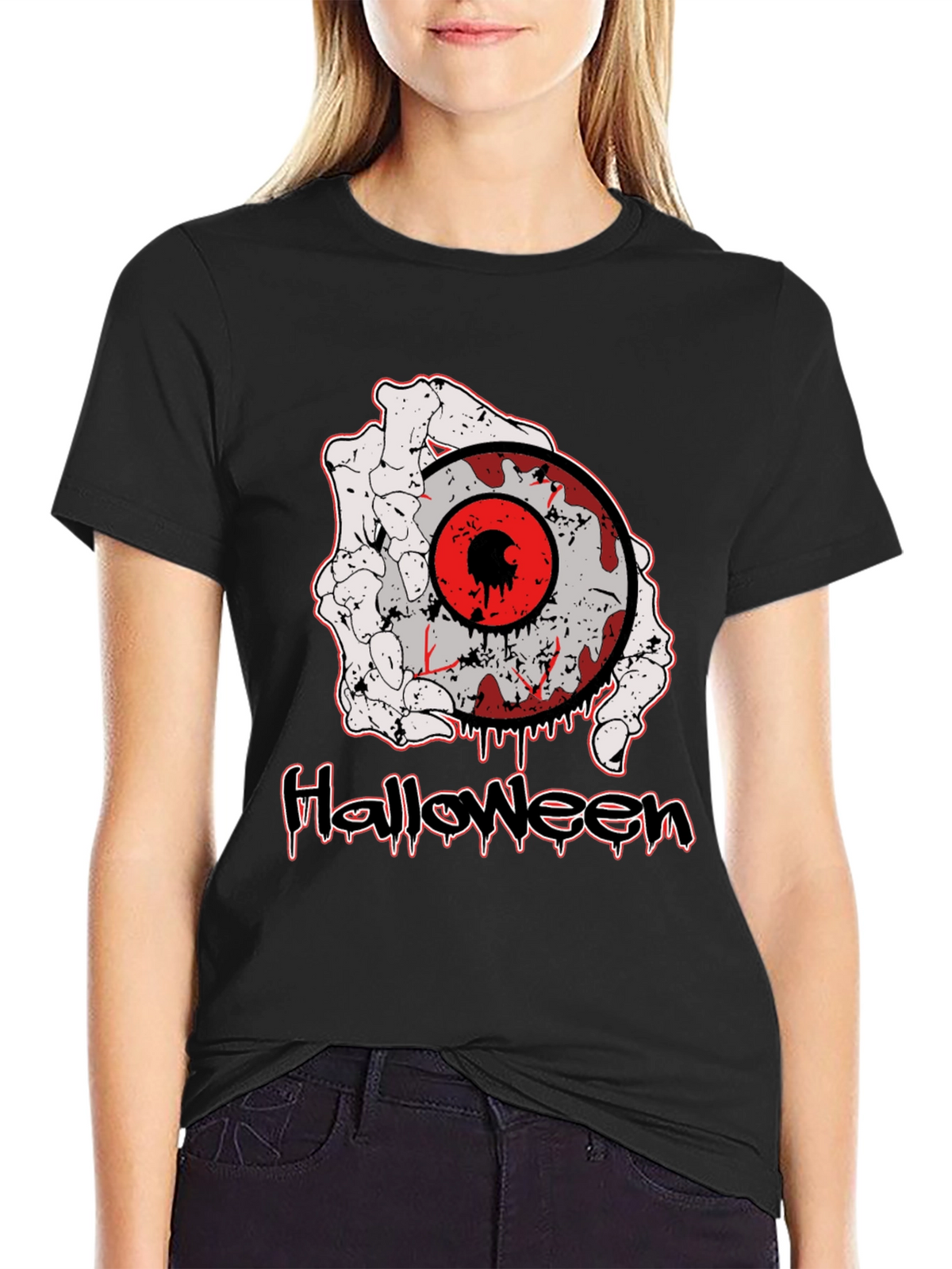 Halloween T-Shirt with Eyeball and Hand