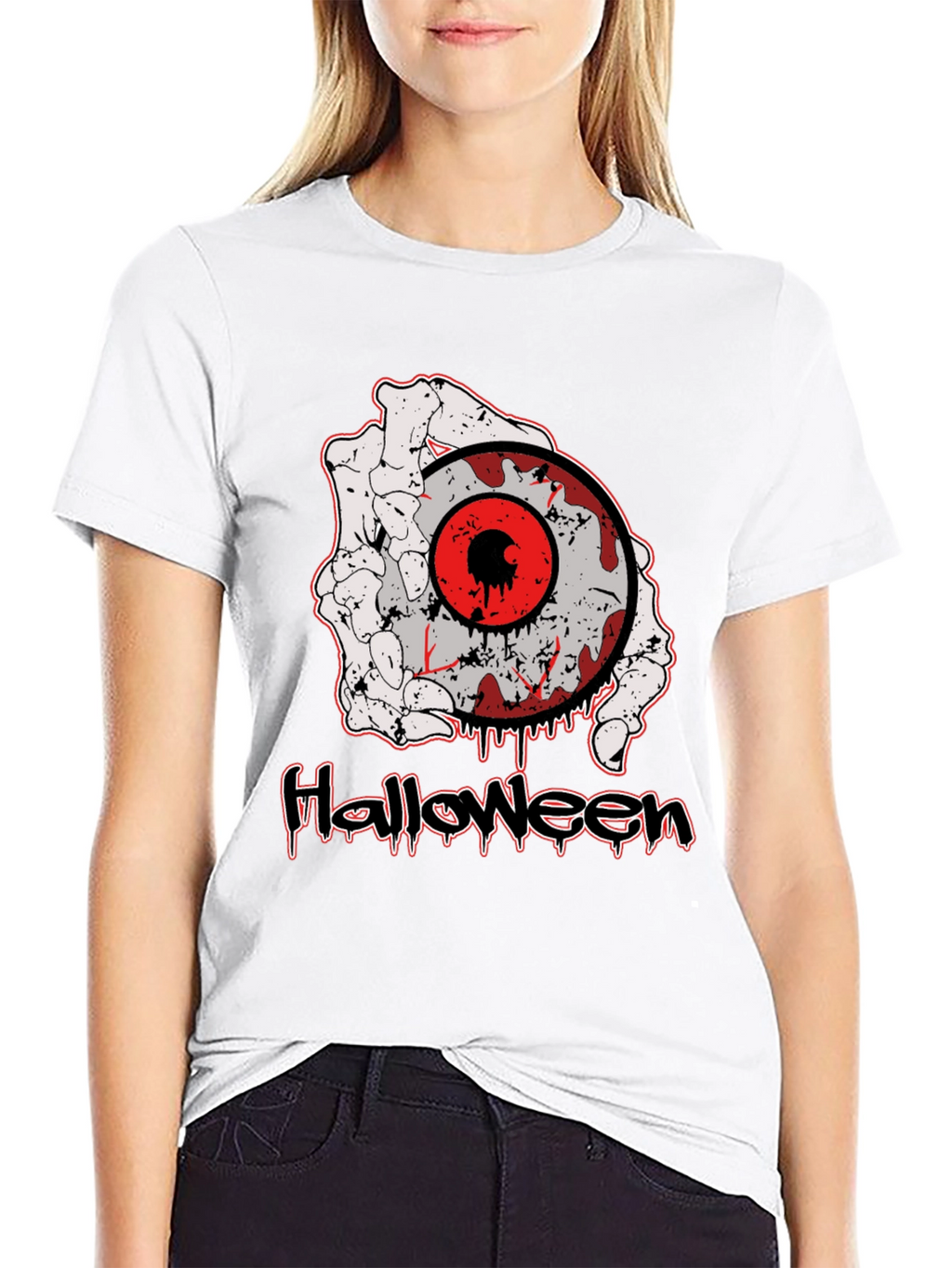 Halloween T-Shirt with Eyeball and Hand