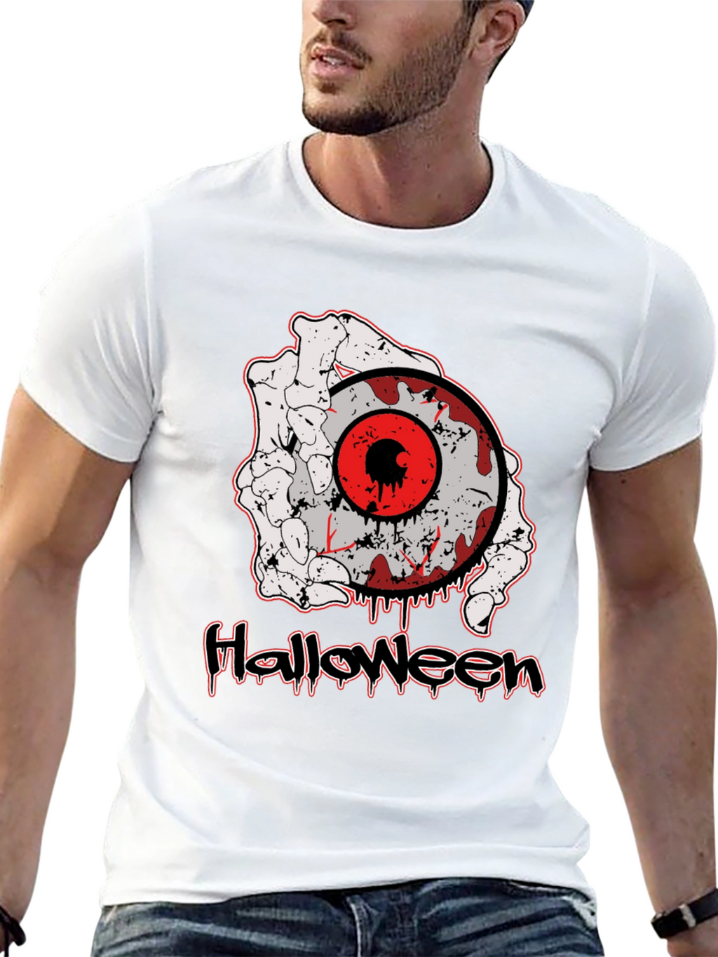 Halloween T-Shirt with Eyeball and Hand
