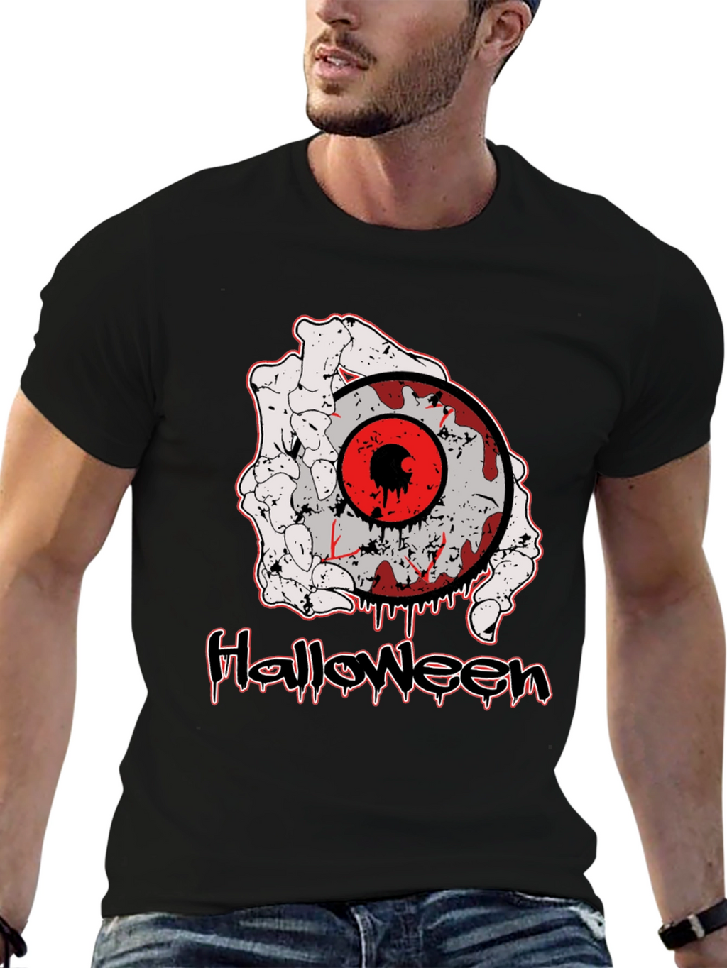 Halloween T-Shirt with Eyeball and Hand
