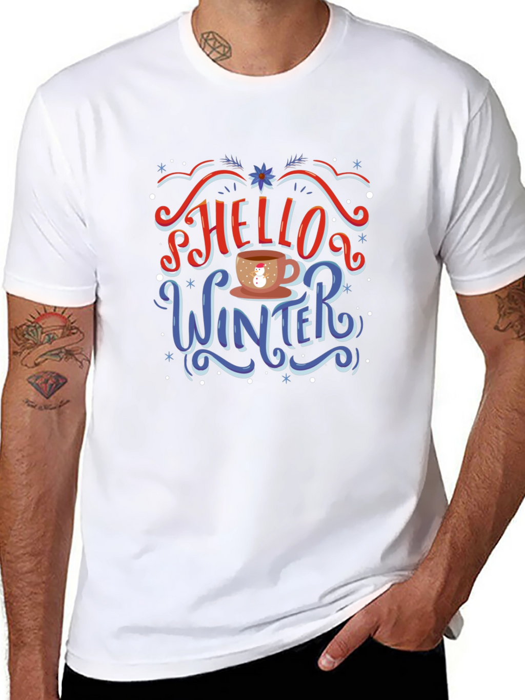 Hello Winter T-Shirt - Holiday Novelty Tee
