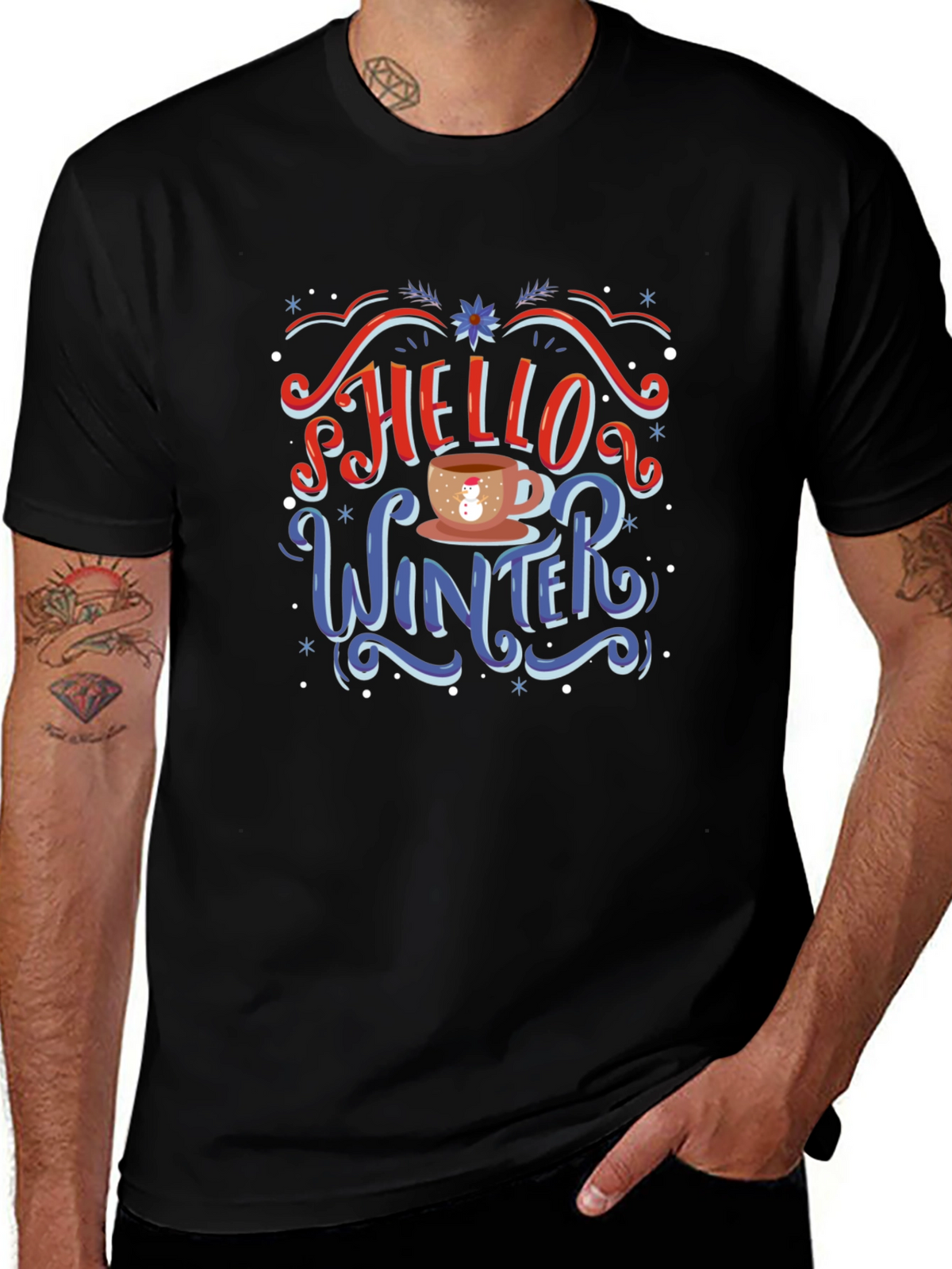 Hello Winter T-Shirt - Holiday Novelty Tee