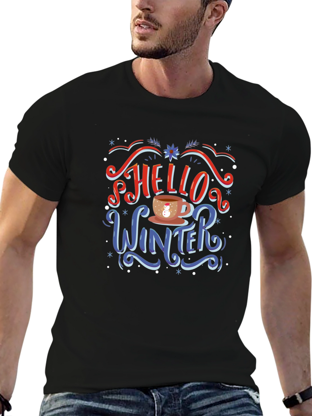 Hello Winter T-Shirt - Holiday Novelty Tee