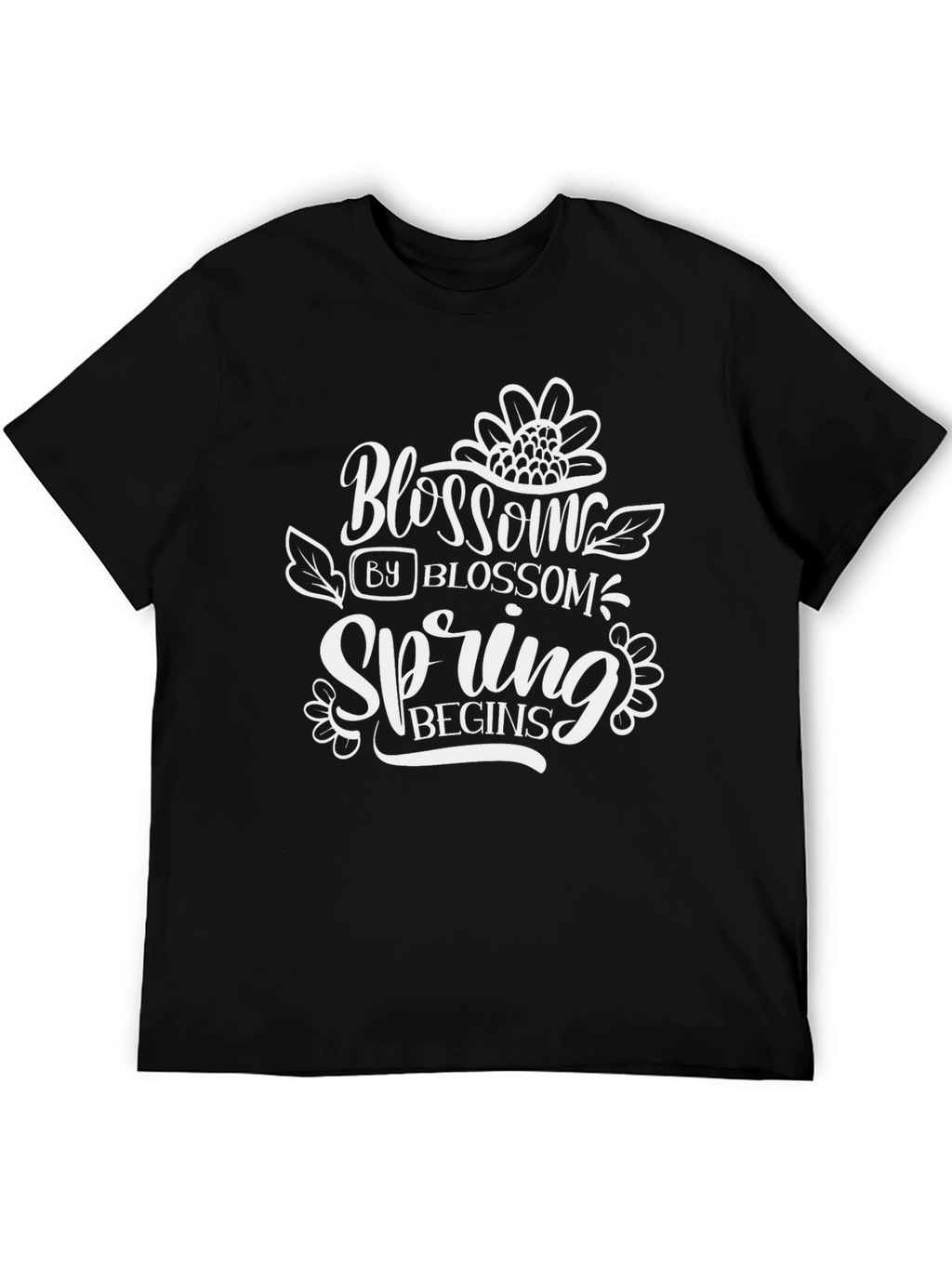 Blossom Spring Begins Graphic Tee - Black