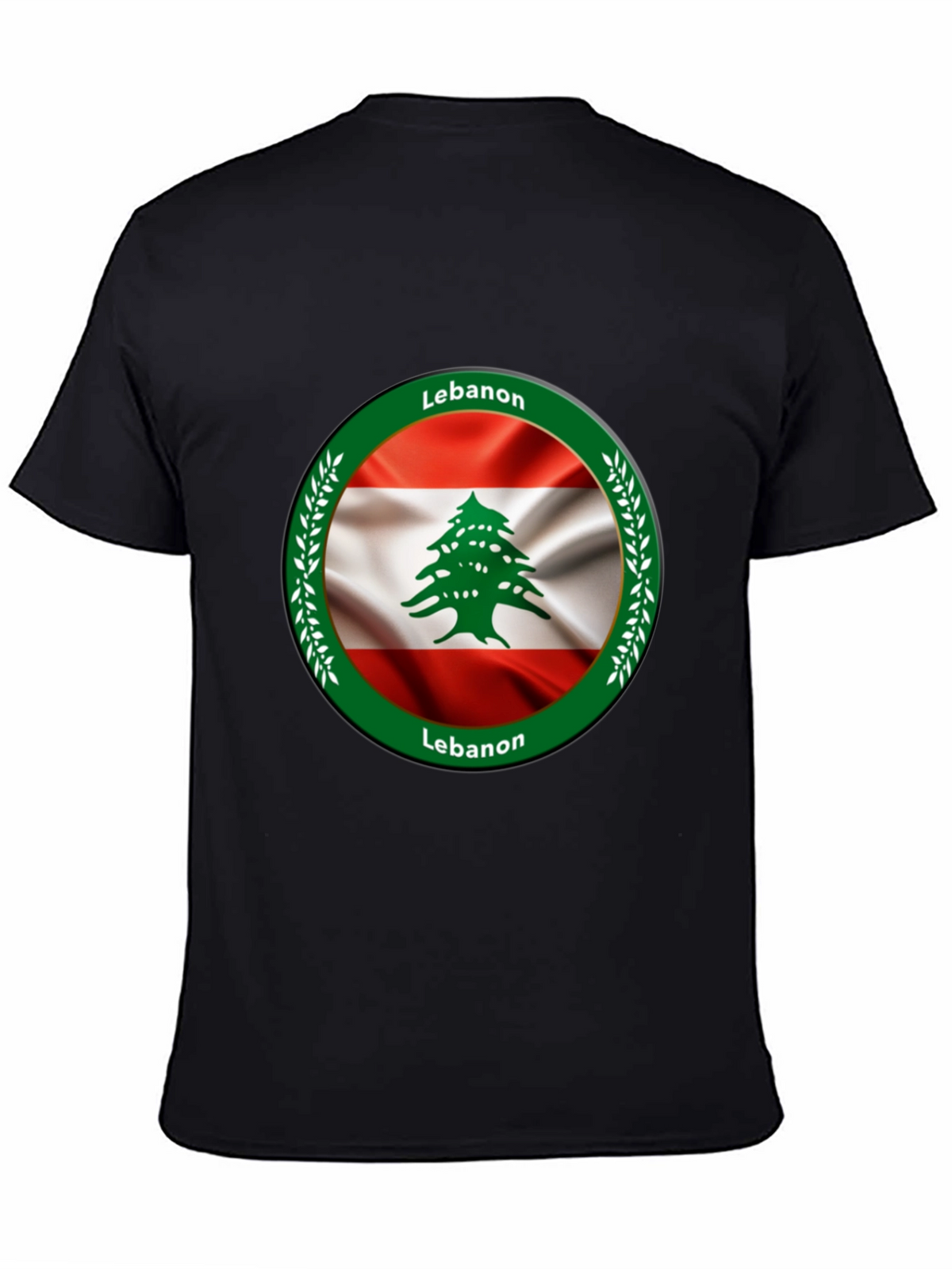 Lebanon Flag Graphic Black T-Shirt