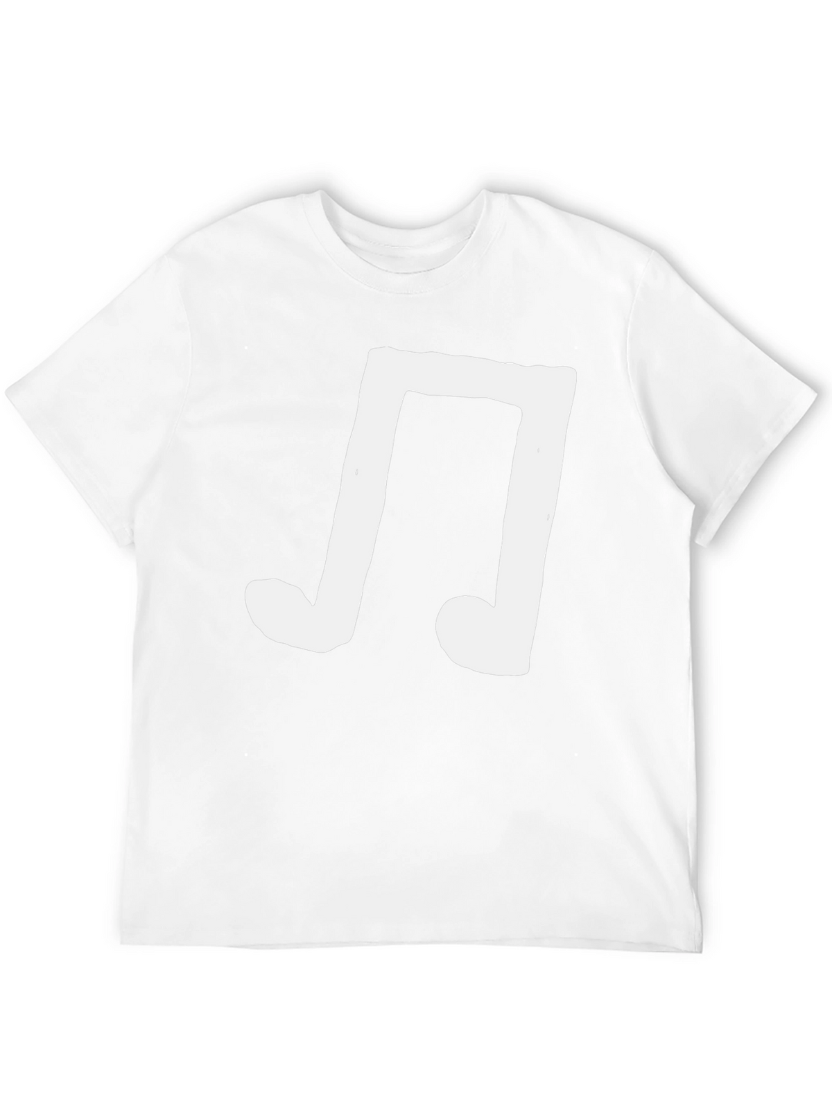 Mens Black T-Shirt with White Music Note Graphic