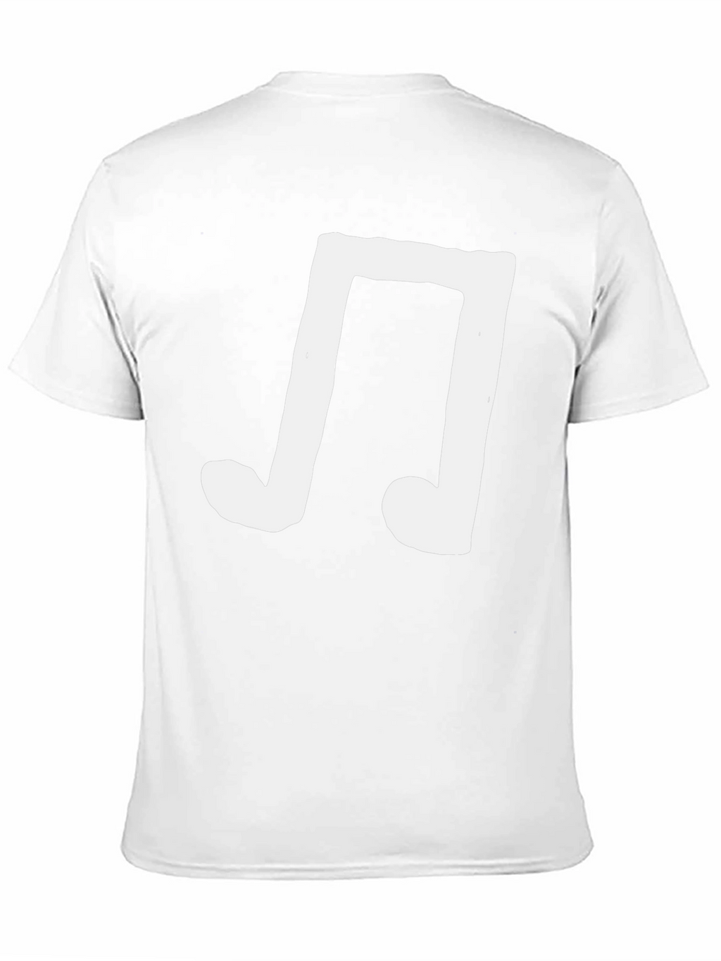 Mens Black T-Shirt with White Music Note Graphic