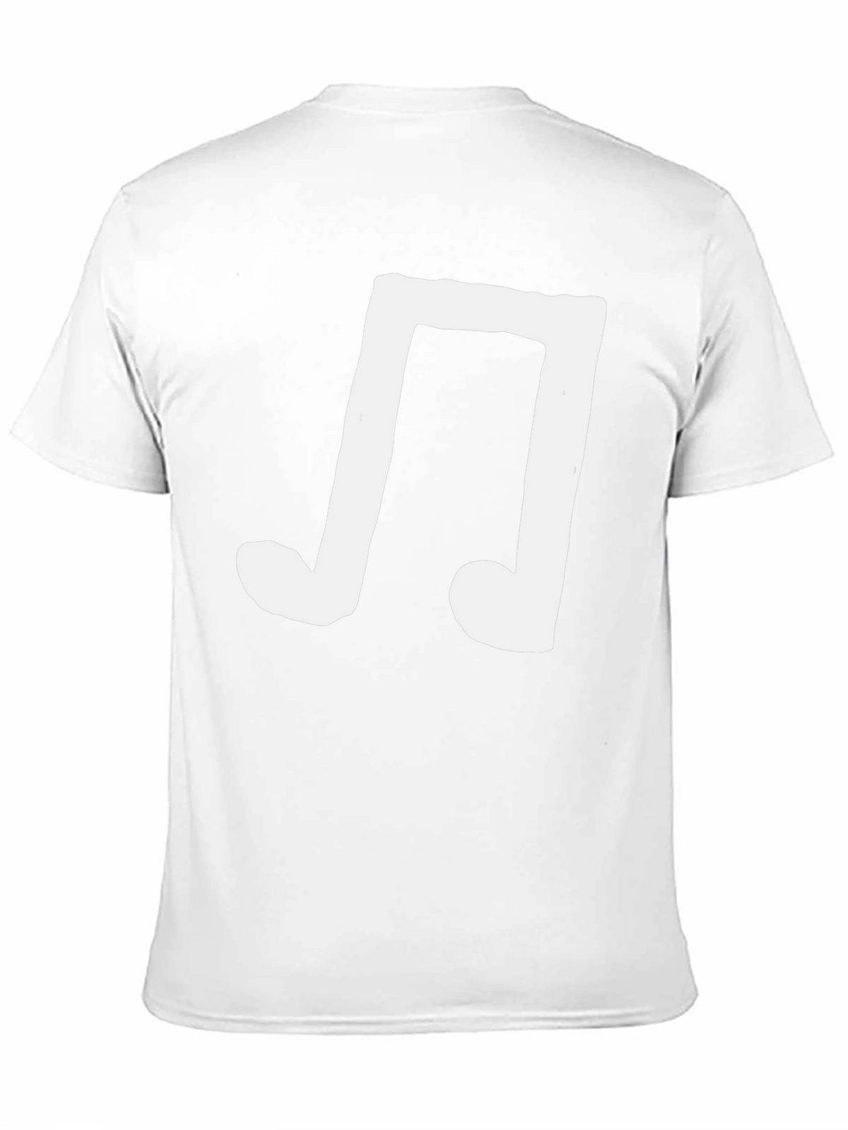 Mens Black T-Shirt with White Music Note Graphic