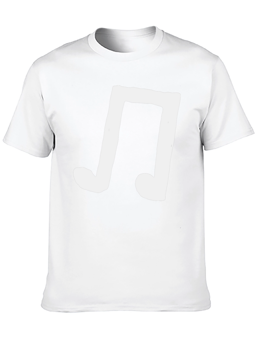 Mens Black T-Shirt with White Music Note Graphic
