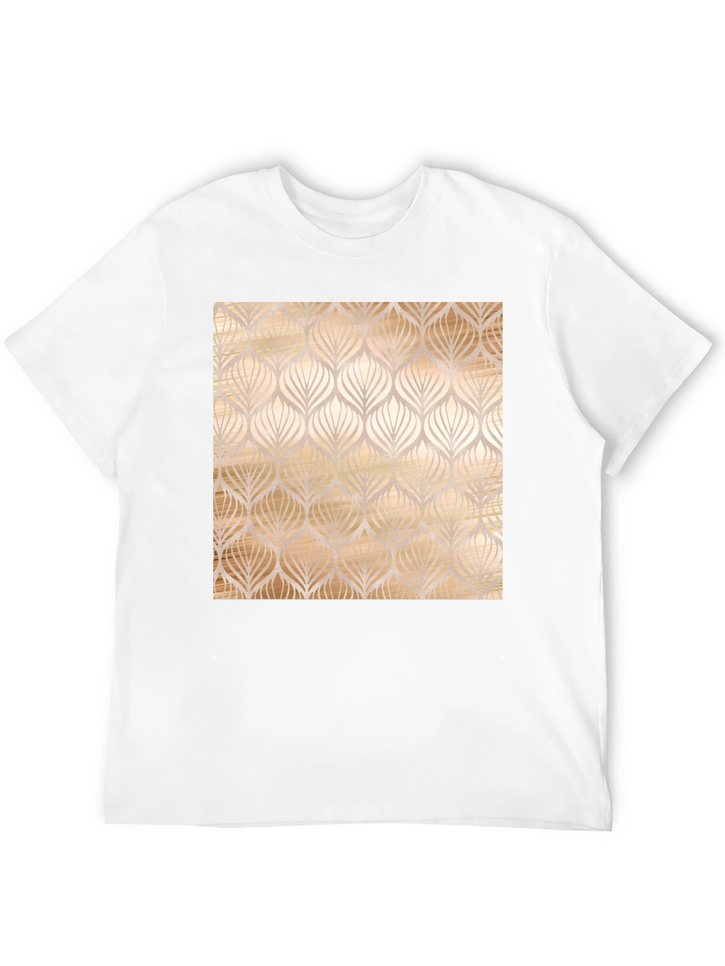 Elegant Leaf Pattern Black Tee