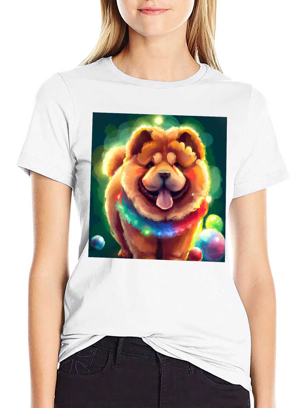 Cartoon Dog Graphic Black T-Shirt