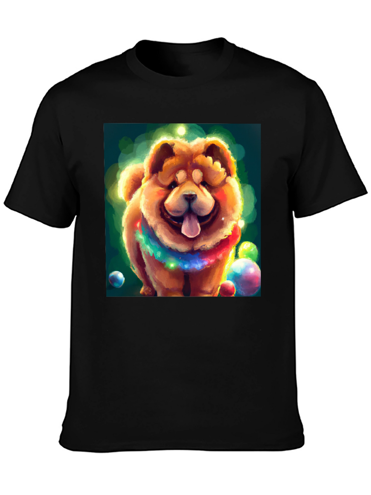 Cartoon Dog Graphic Black T-Shirt