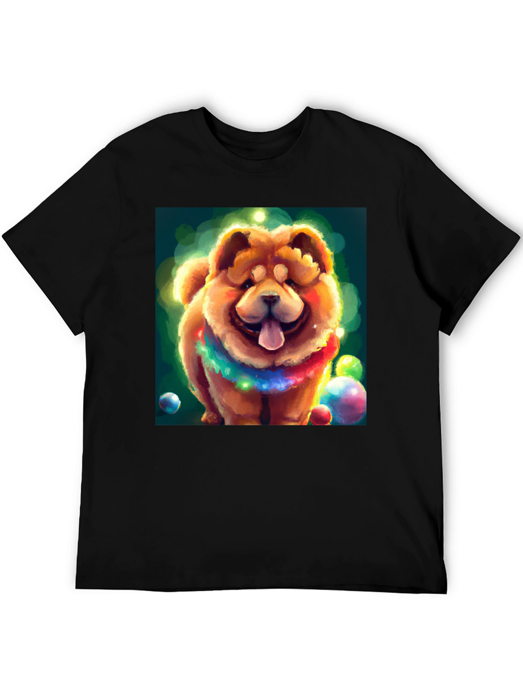 Cartoon Dog Graphic Black T-Shirt