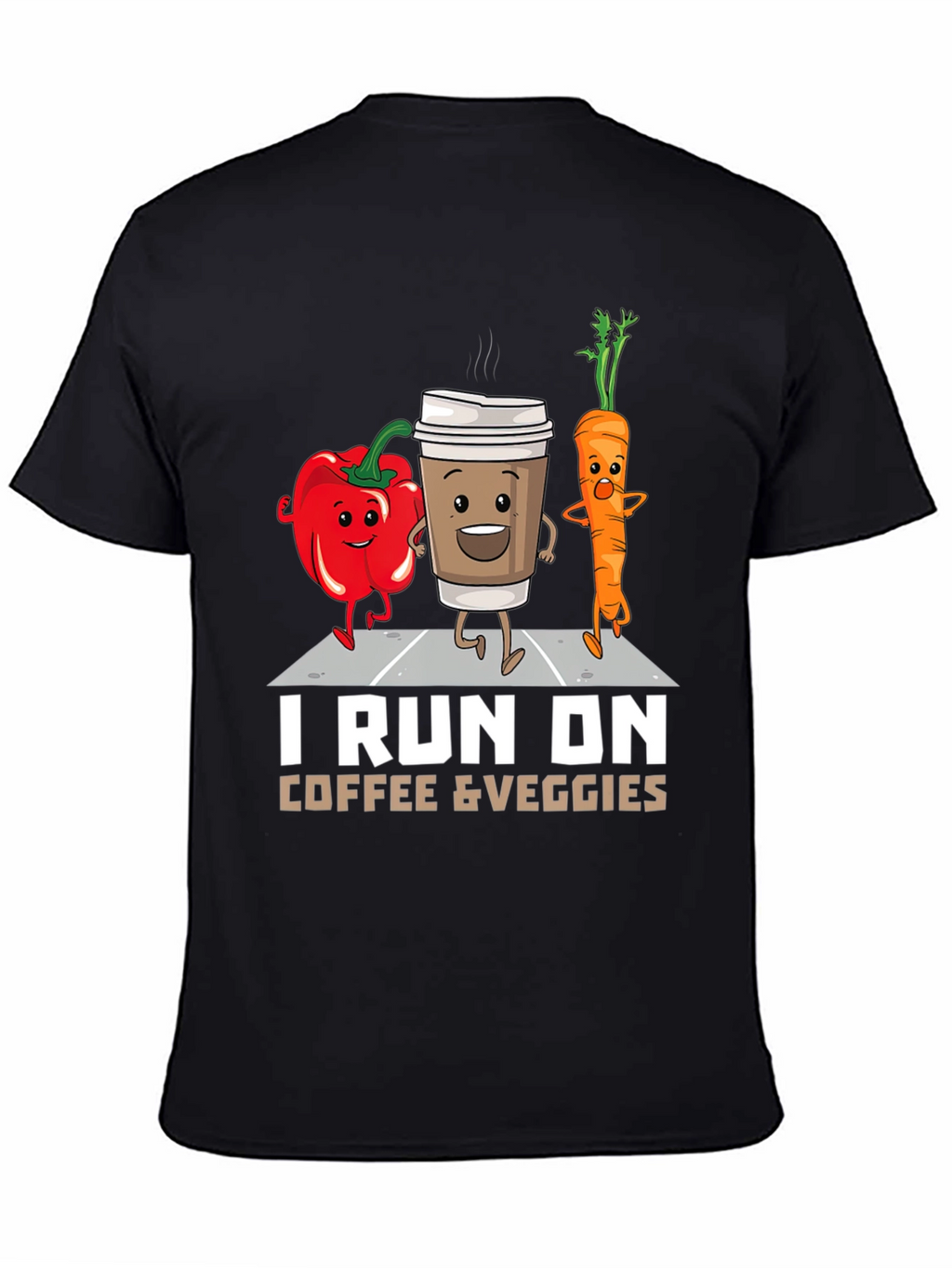 I Run on Coffee & Veggies Funny T-Shirt