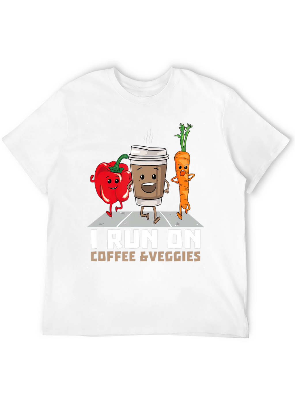 I Run on Coffee & Veggies Funny T-Shirt