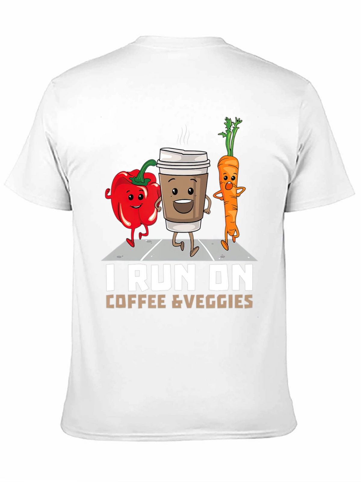 I Run on Coffee & Veggies Funny T-Shirt