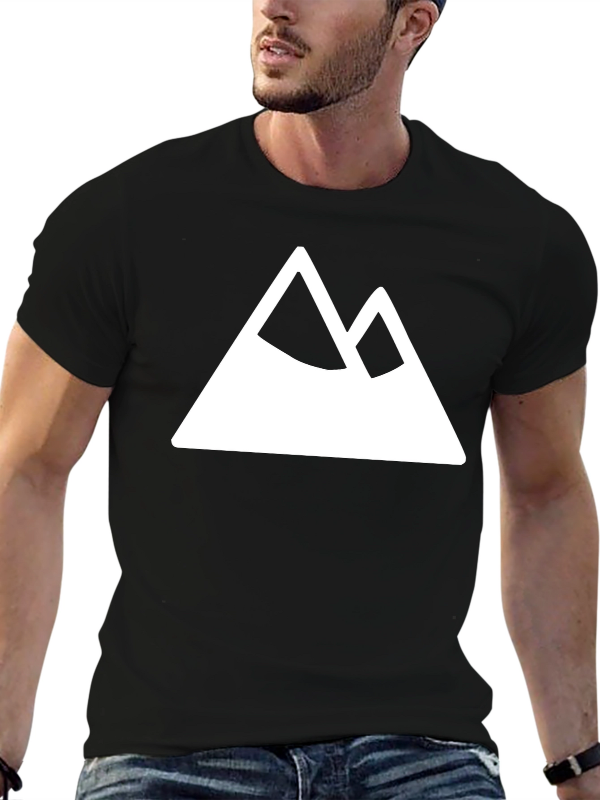 Mountain Peak Graphic Tee - Black Cotton