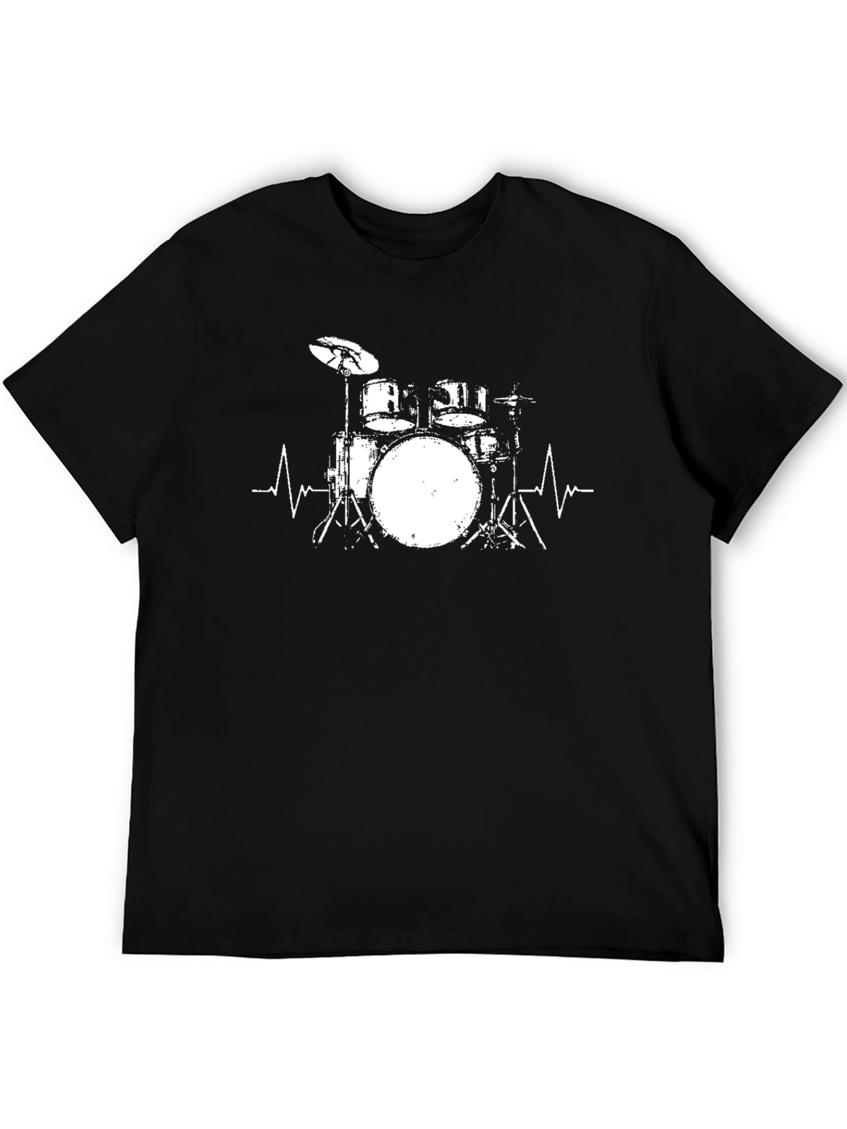 Drum Set Heartbeat Graphic T-Shirt