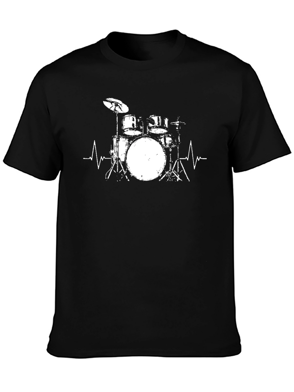 Drum Set Heartbeat Graphic T-Shirt