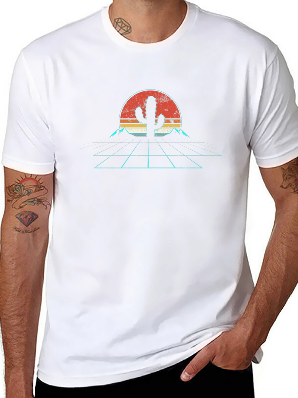 Retro Desert Cactus Graphic T-Shirt