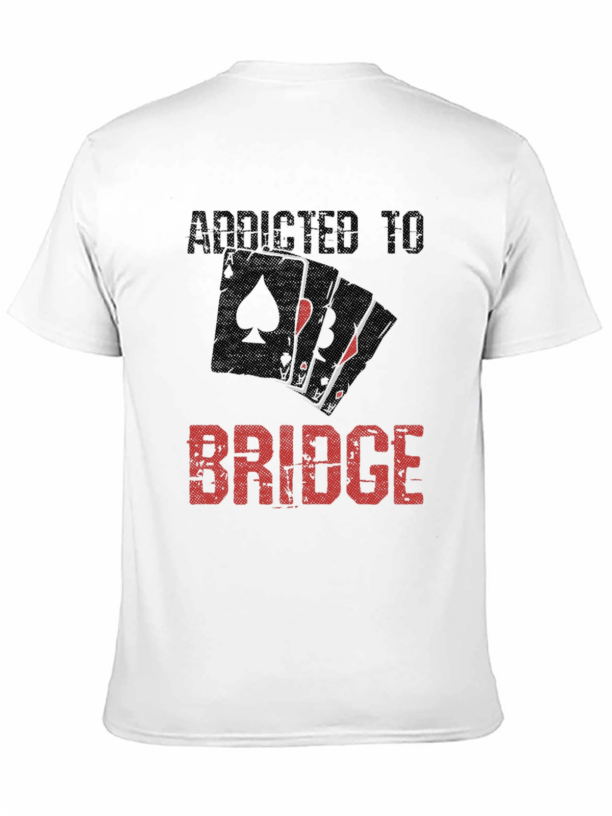 Addicted To Bridge Black T-Shirt Card Game
