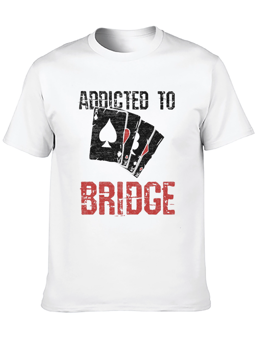 Addicted To Bridge Black T-Shirt Card Game