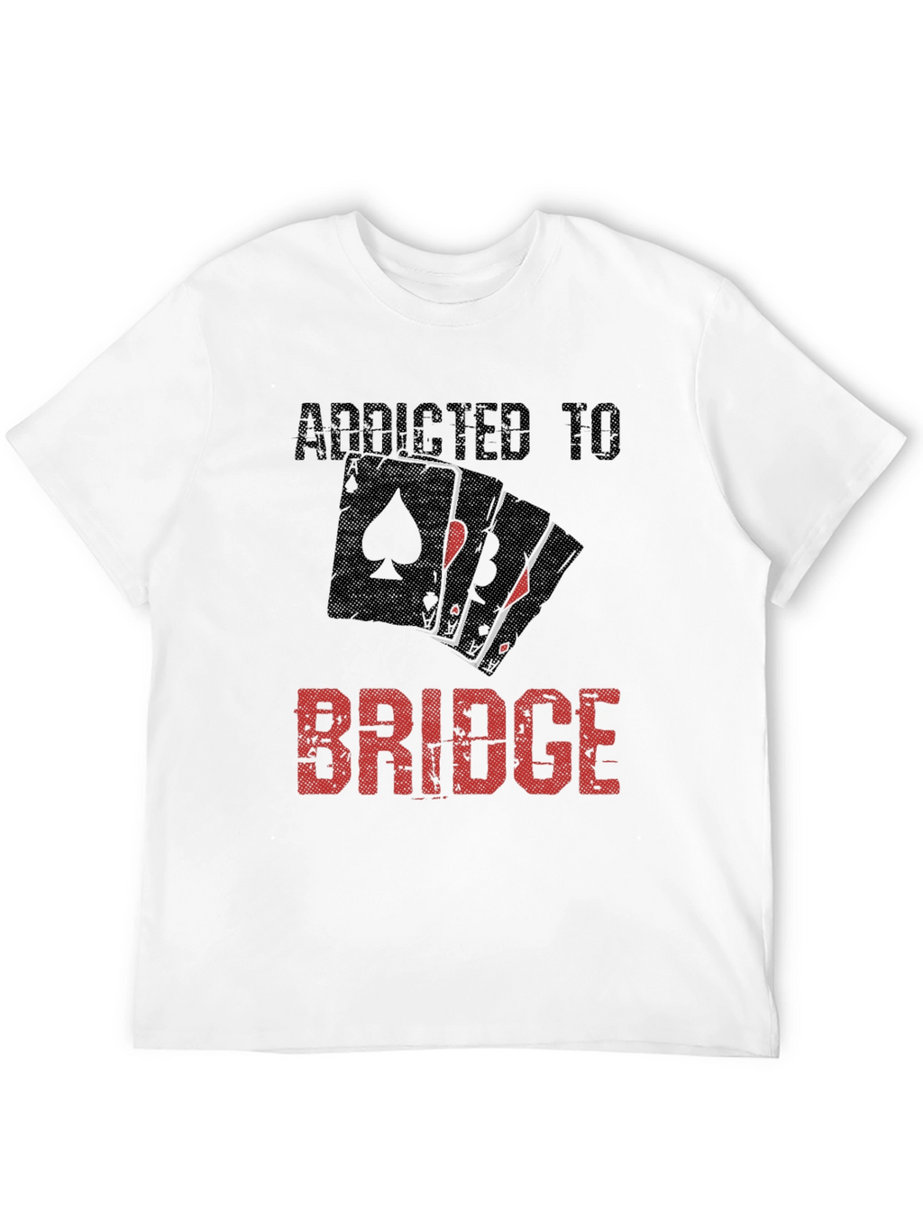 Addicted To Bridge Black T-Shirt Card Game