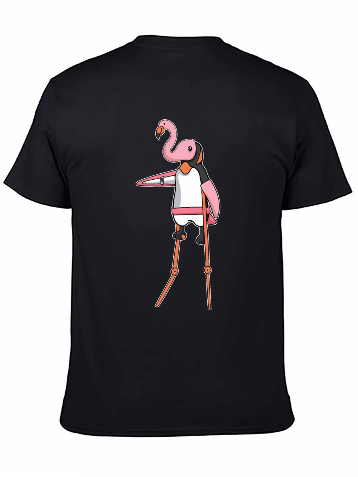 Flamingo Stilt Walker Graphic Tee - Black