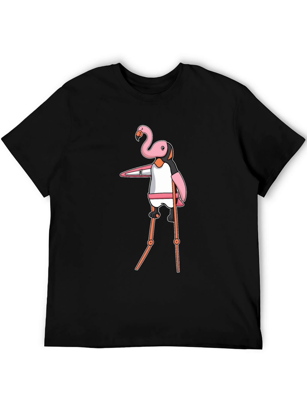 Flamingo Stilt Walker Graphic Tee - Black