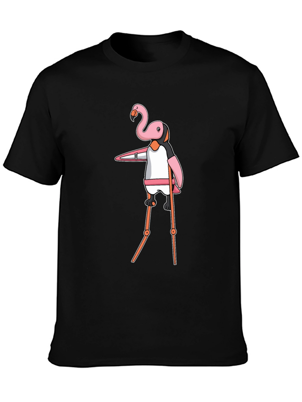 Flamingo Stilt Walker Graphic Tee - Black