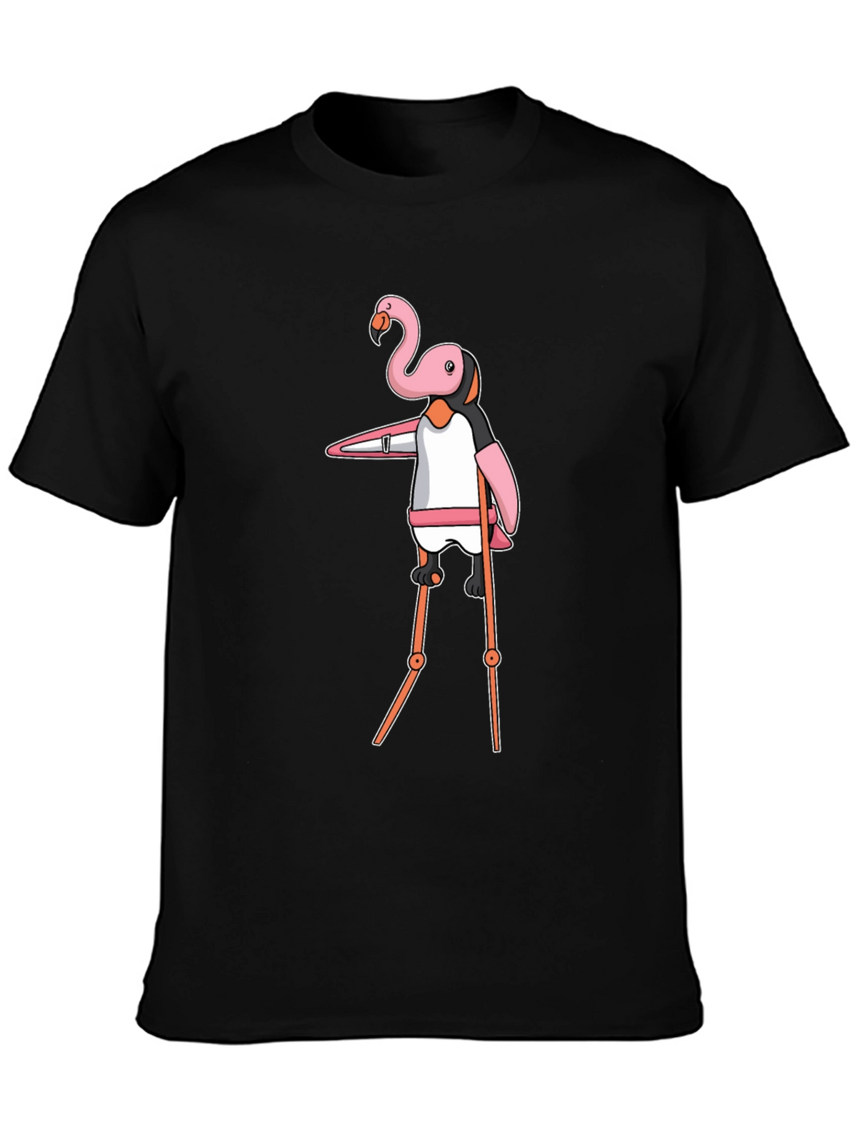 Flamingo Stilt Walker Graphic Tee - Black