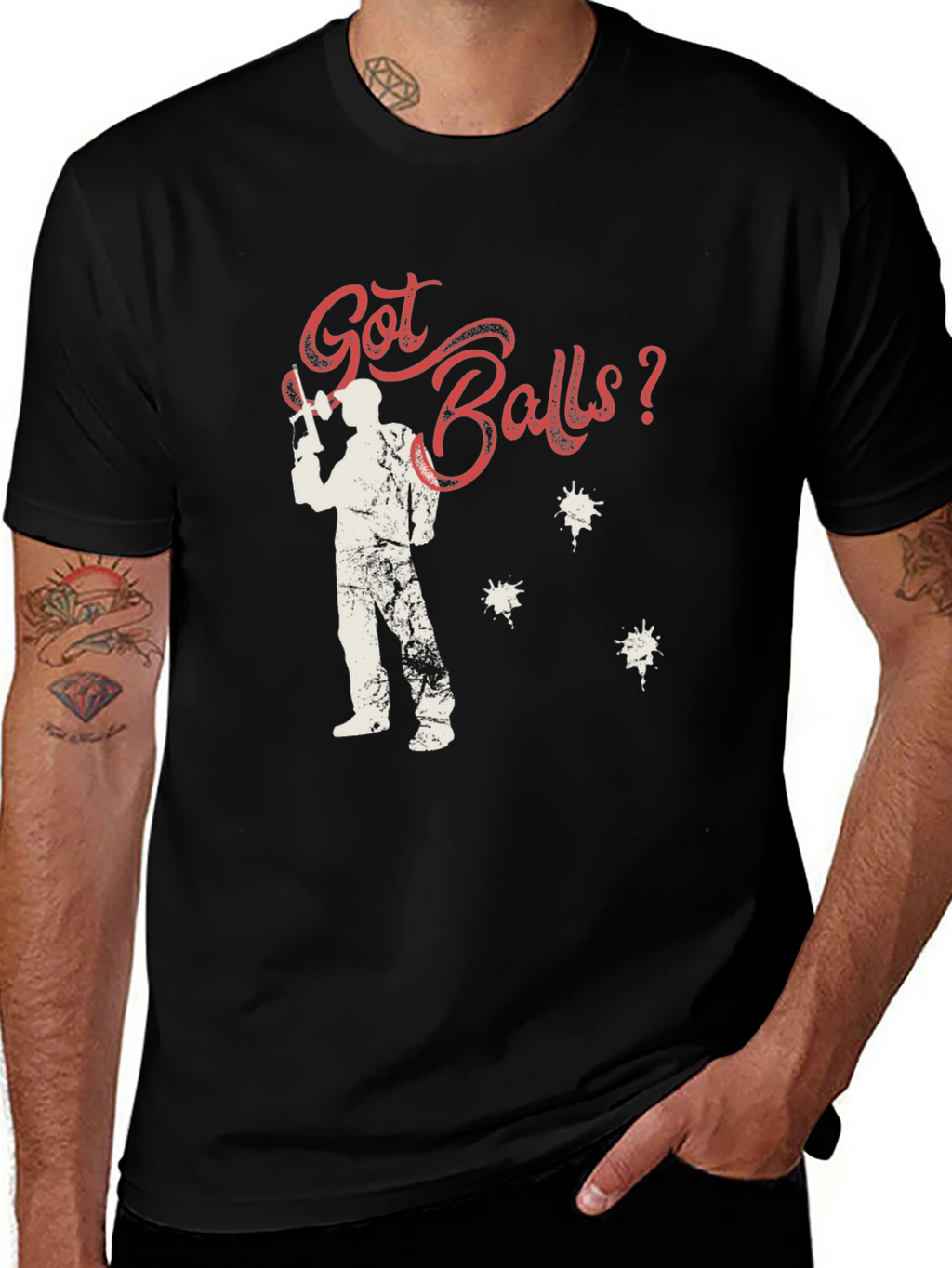 Got Balls? Paintball T-Shirt - Black Cotton Tee