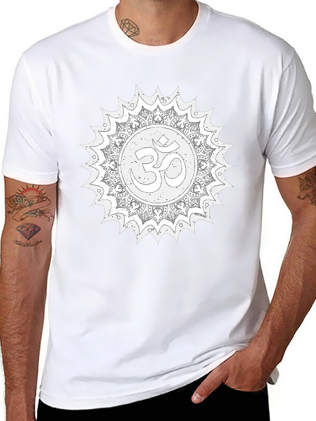 Om Mandala Graphic Tee - Relaxed Fit Black T-Shirt