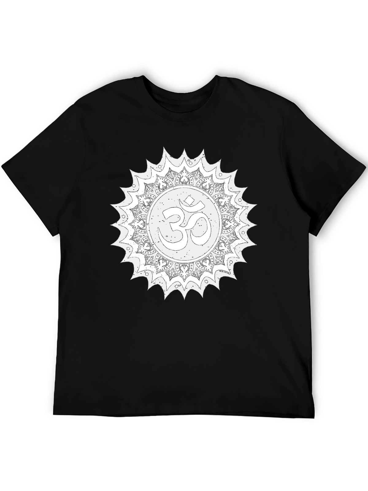 Om Mandala Graphic Tee - Relaxed Fit Black T-Shirt