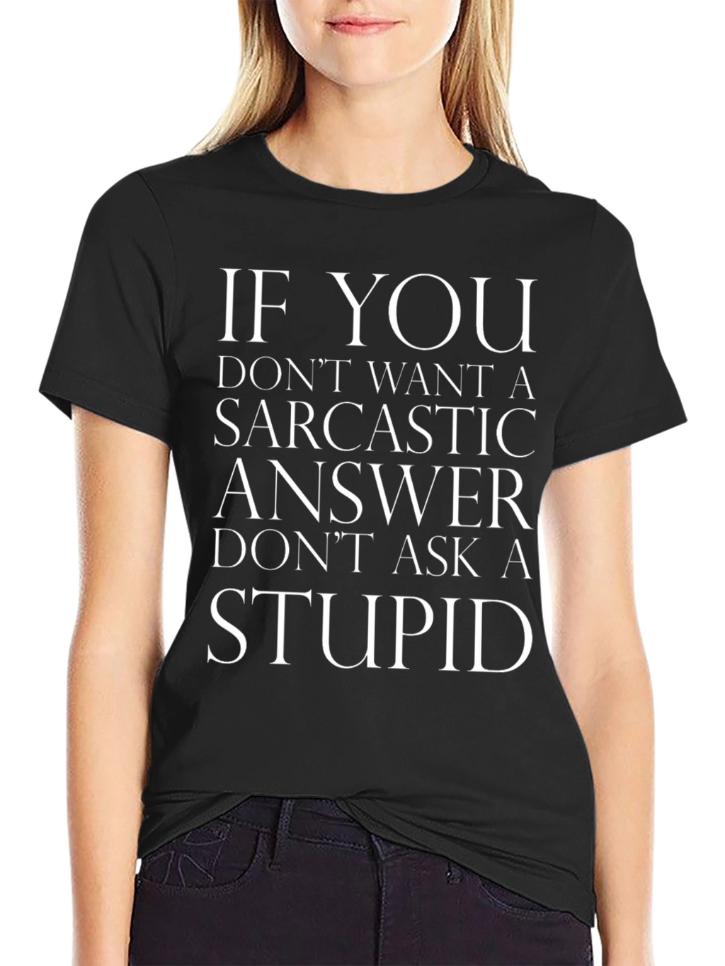 Sarcastic Answer Black T-Shirt